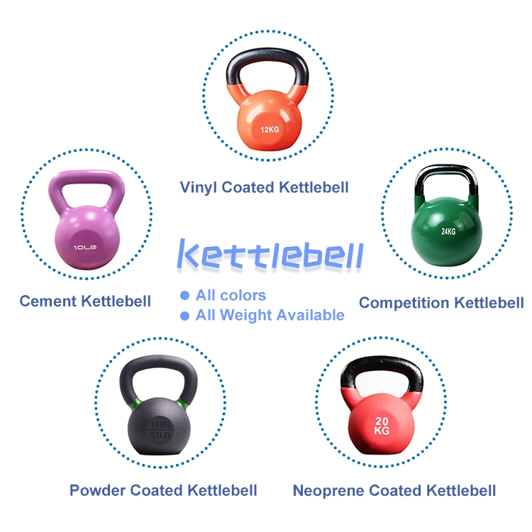Wholesale Fitness Gym Custom Logo Competition Cast Iron Powder Coated Kettlebell