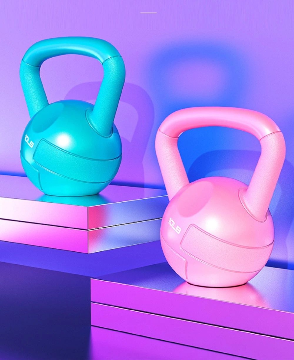 Adjustable Candy Colored Cement Kettlebell Strength Training Solid Iron Kettle Ball Exercise Handle Grip Kettlebells Weights Bl18360