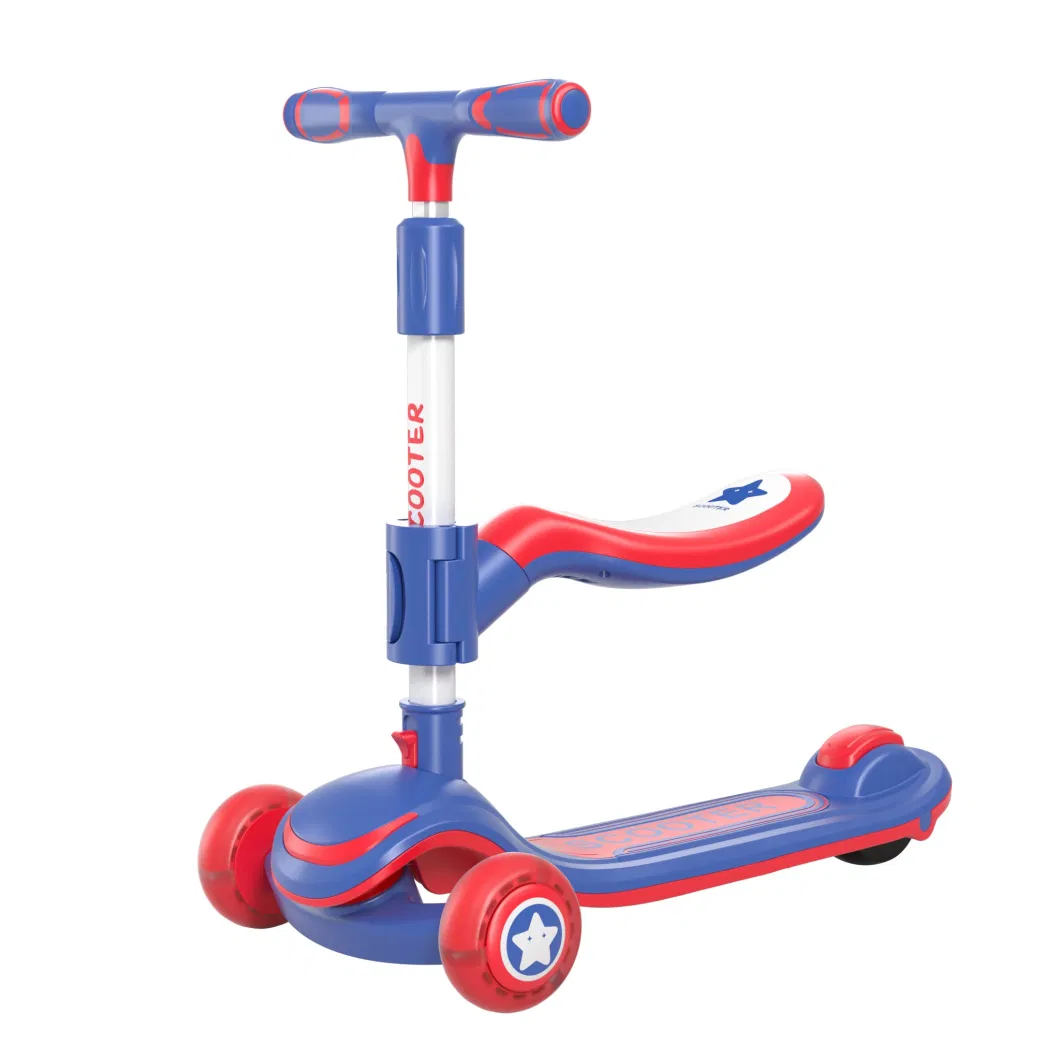 Children&prime;s Scooters Loved by Both Boys and Girls/Anti Roll Over/One Button Folding/Aluminum Alloy Handlebars