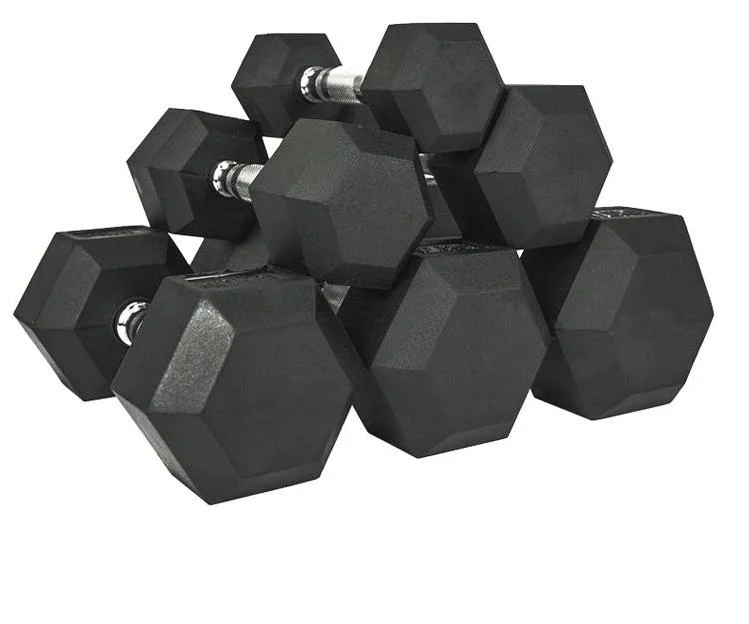 Gym Equipment Indoor Fitness Dumbbell Hex Dumbbell Rubber Dumbbell