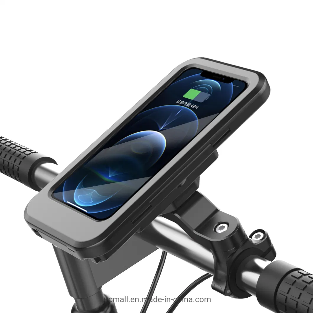 Wh-69b 15W Wireless Power Bank Bike Phone Holder 5000mAh Portable Charger Bicycle Phone Bracket for Motorbike E-Bike Waterproof Phone Holder