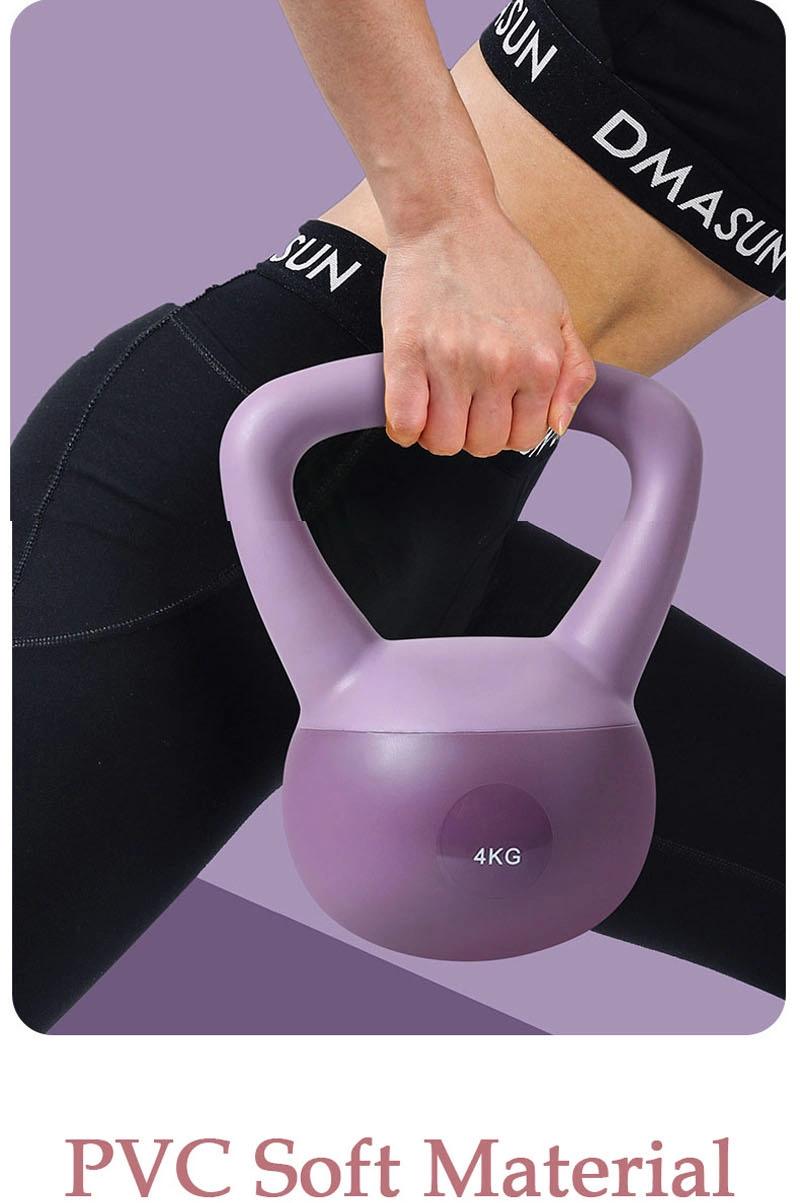 4kg Weight Lifting Fitness Training Customized Logo PVC Soft Kettlebell