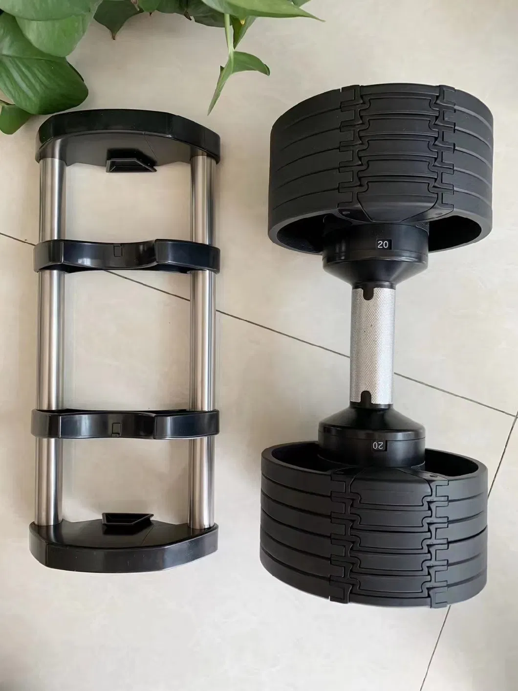 Hot Sale Gym Free Weights Weight Lifting Cast Iron Adjustable Dumbbells 20kg/45lb with Color Available