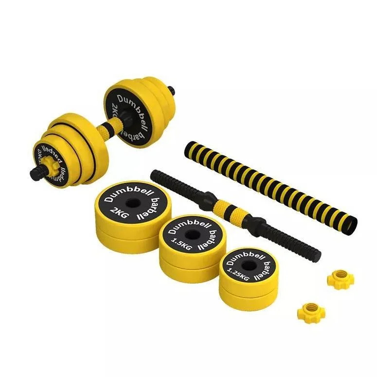 15kg Yellow Pizza Weight Dumbbell Gym Weights Adjustable