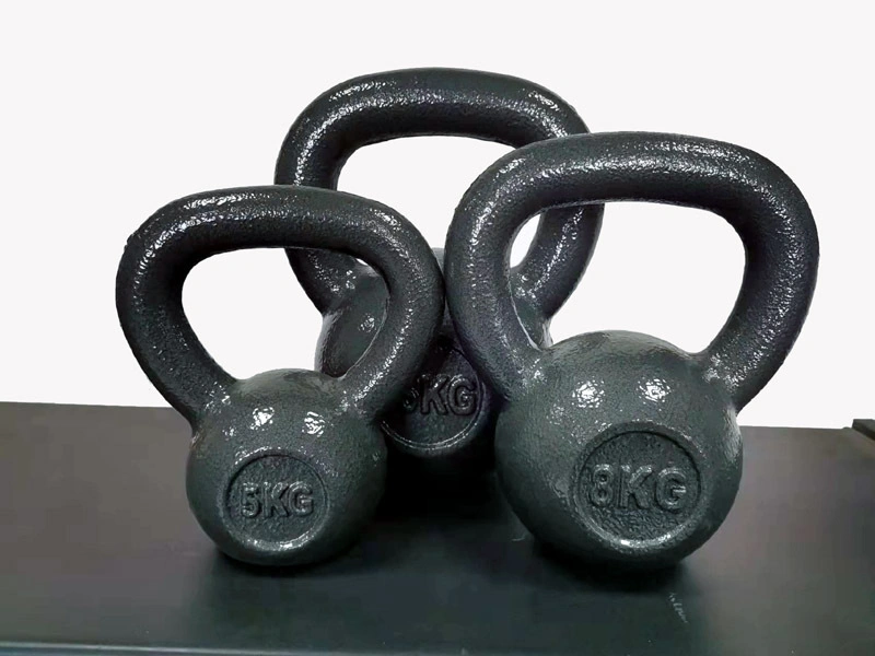 High Quality 4kg Black Spray Molded Kettlebell Iron Cast Kettlebell for Competition