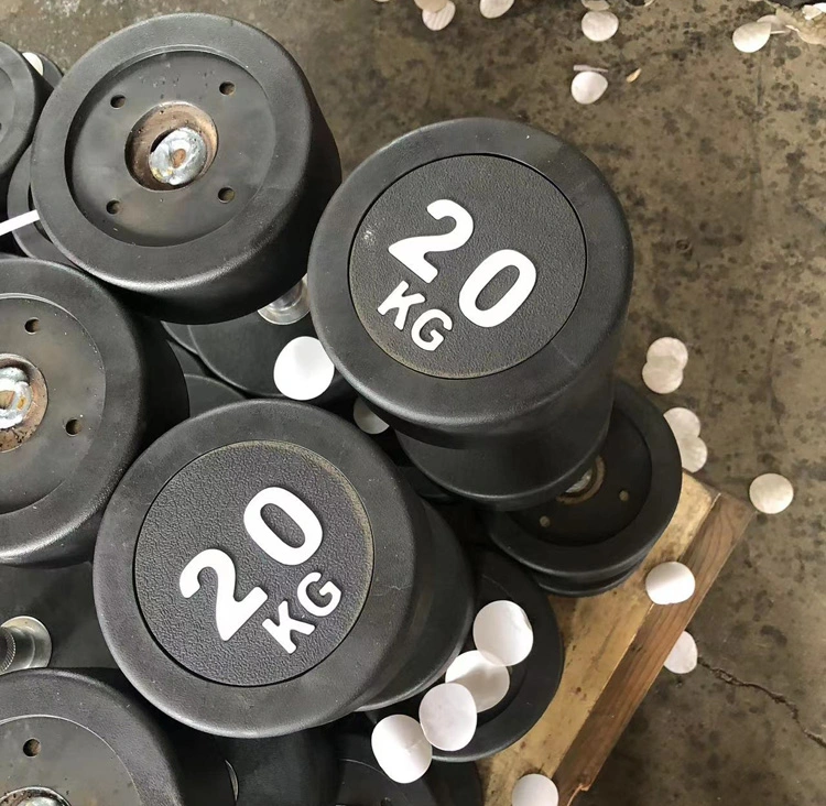 OEM Wholesale Fitness Lbs/ Kg Rubber or PU Round Dumbbell for Gym