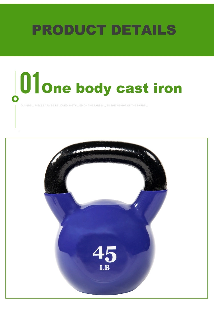 China Gym Equipment Manufacture Factory Price Weight Lifting Cast Iron Vinyl Neoprene Kettlebell Set