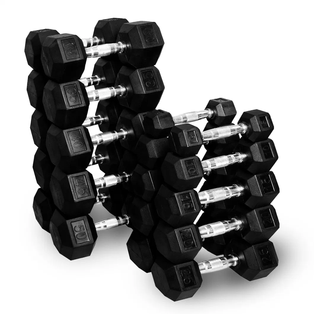 Hex Dumbbell Set with Rubber Coating for Gym Workouts