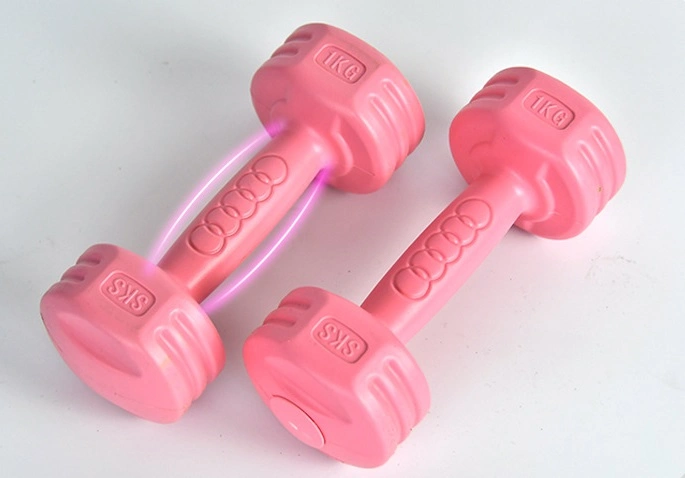 Cheap Plastic Vinyl Dumbbell / Women Plastic Cement Dumbbell 1kg/2kg/3kg/4kg/5kg