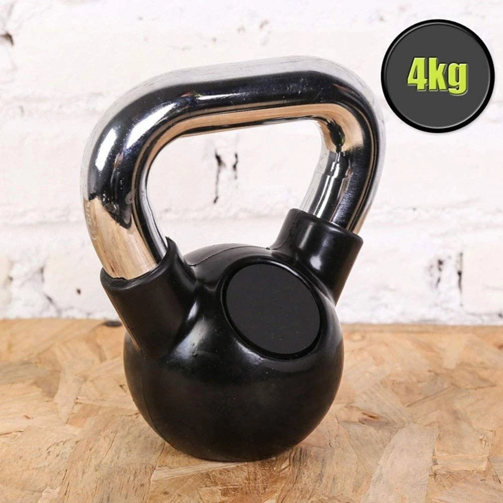 Rubber Coated Kettlebells with Chromed Handle