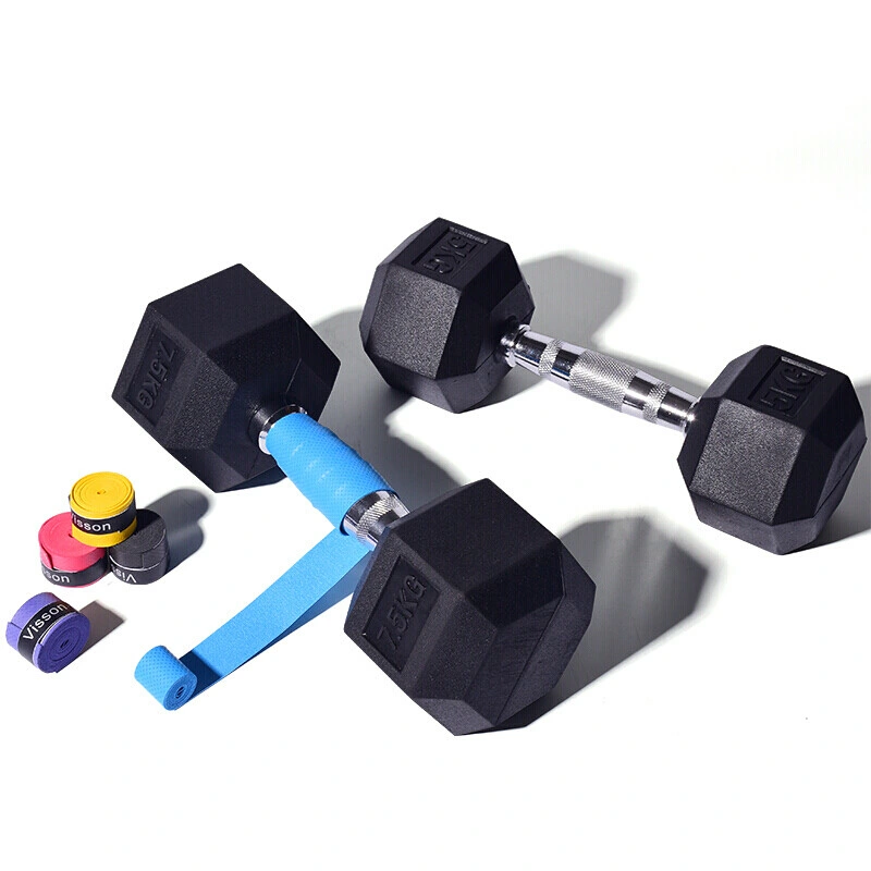OEM Customizedhot Sale Cast Iron Rubber Coated Hex Dumbbell