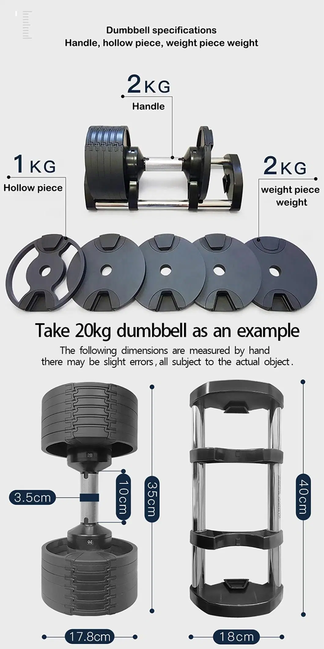 High Quality Gym Fitness Dumbbell Set Weight Lifting Wholesale Fitness 12kg 16kg 20kg 32kg 36kg Adjustable Dumbbell Set