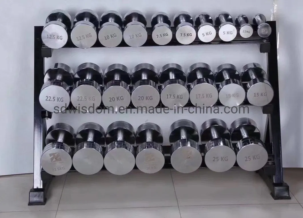 Gym Fitness Equipment Free Weight Fixed Electroplating Hard Chrome Weightlifting Dumbbell for Gym Exercise Home