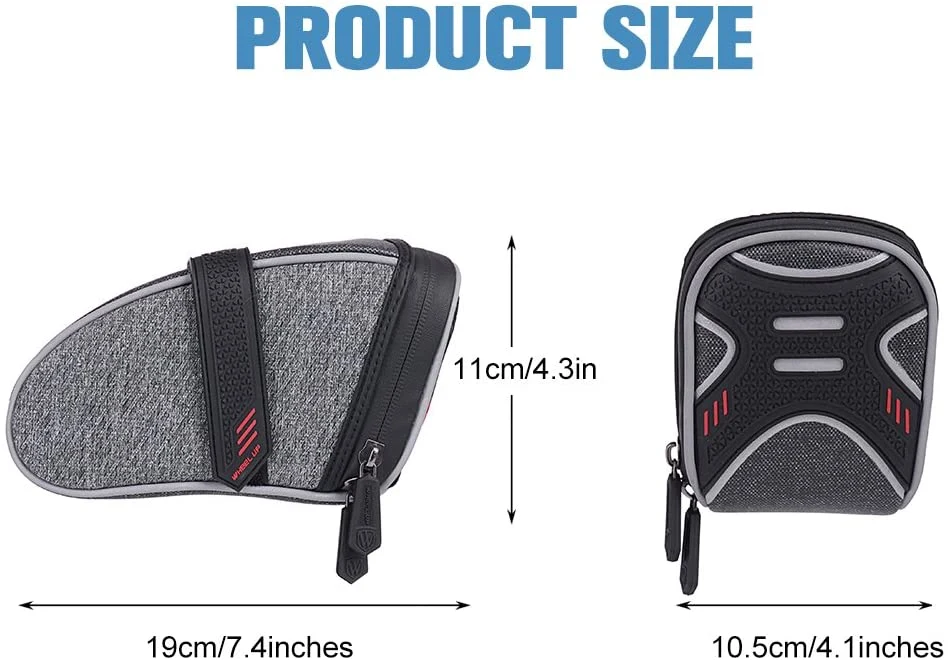 Bicycle Seat Bag Cycling Wedge Storage Bag with Reflective Stripe