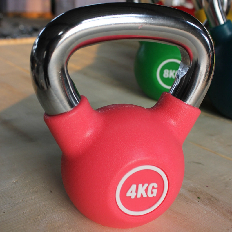 Color PU Urethane Kettlebell with Chromed Handle