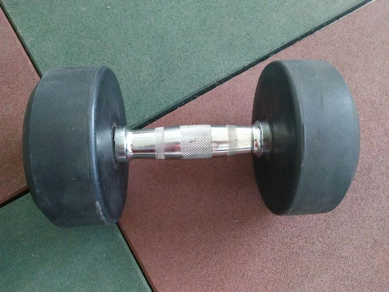 Hengqing Gym Machines Free Weight Black Fixed Rubber Dumbbell Set Weight Lifting Gym Dumbbell with Custom Logo