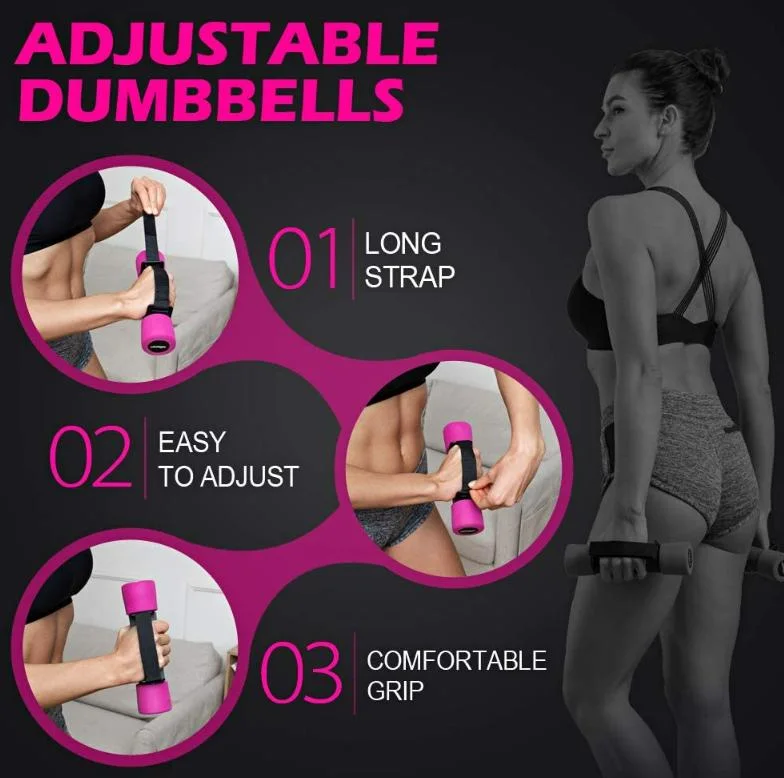 Hand Weight Set 2 with Soft Grip &amp; Adjustable Hand Straps - Exercise &amp; Fitness Dumbbell for Home Gym Equipment Workouts Strength Training Dumbbells
