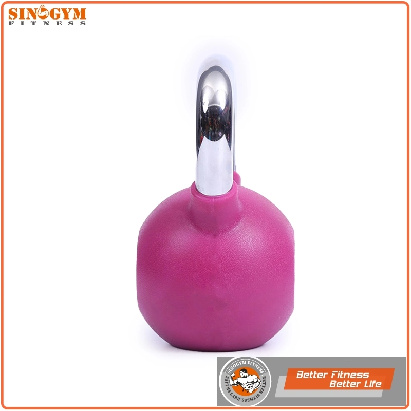 Color PU Urethane Kettlebell with Chromed Handle