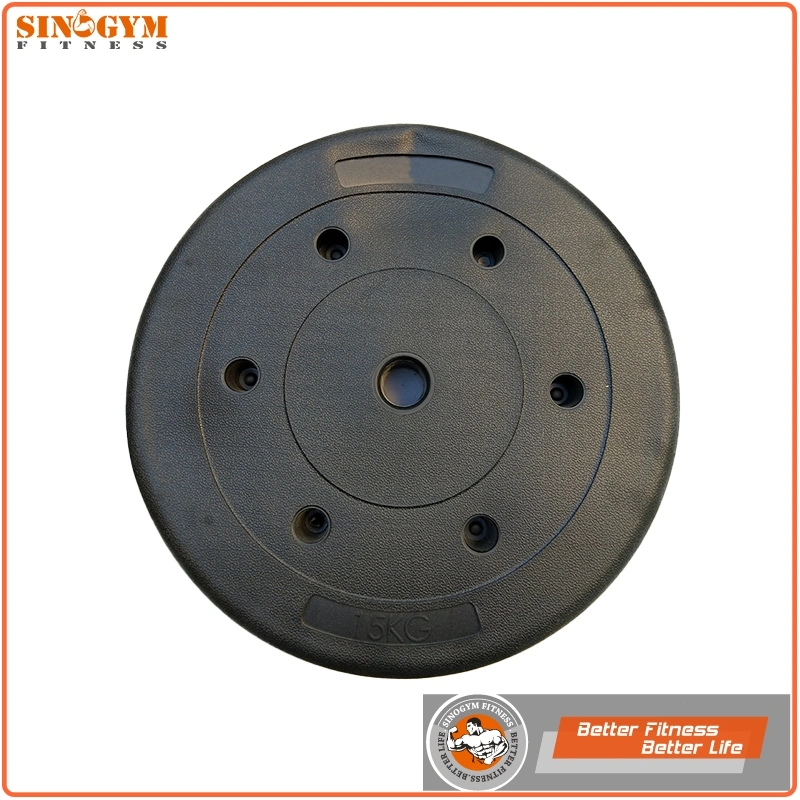 Black Plastic Cement Dumbbell Weight Plate