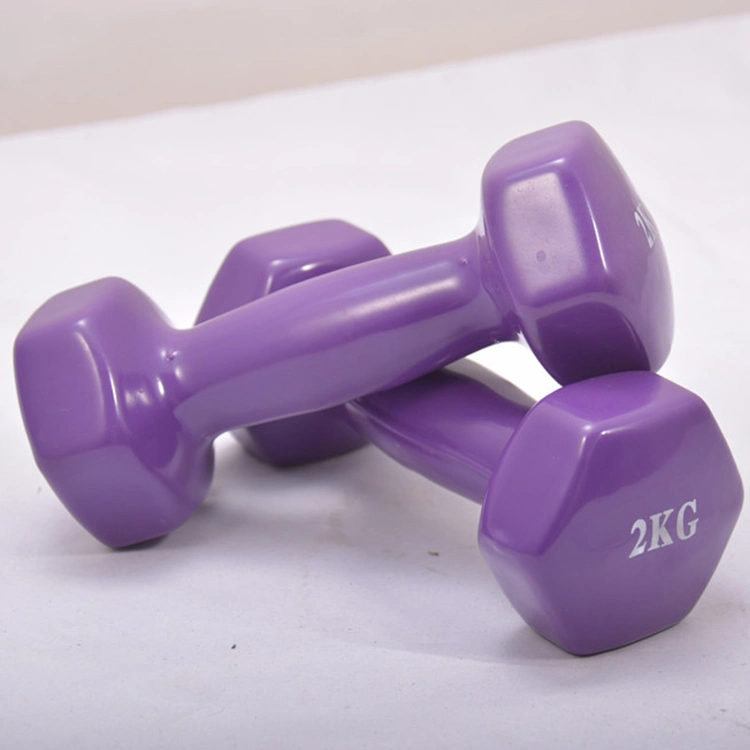 Gym Equipment Fitness Small 1kg -10kg Adjustable Colorful Pink Neoprene Coated Hex Dumbbell Set for Sale