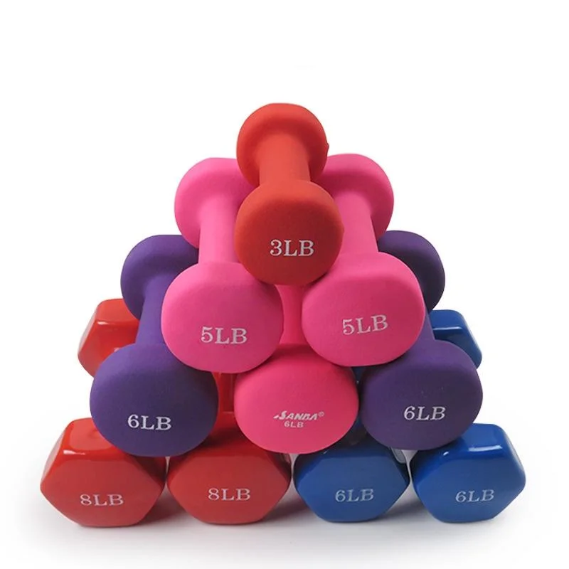 Rubber Dumbbell Sets Cheap Wholesale Home Colorful Dumbbells for Women Fitness Yoga 0.5kg 1kg 2 Kg 3kg Customized Logo