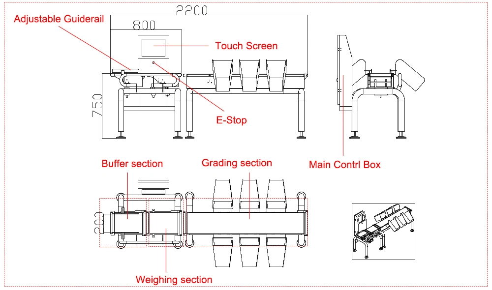 Automatic Large LCD Fruit Chicken Weight Sorting Machine