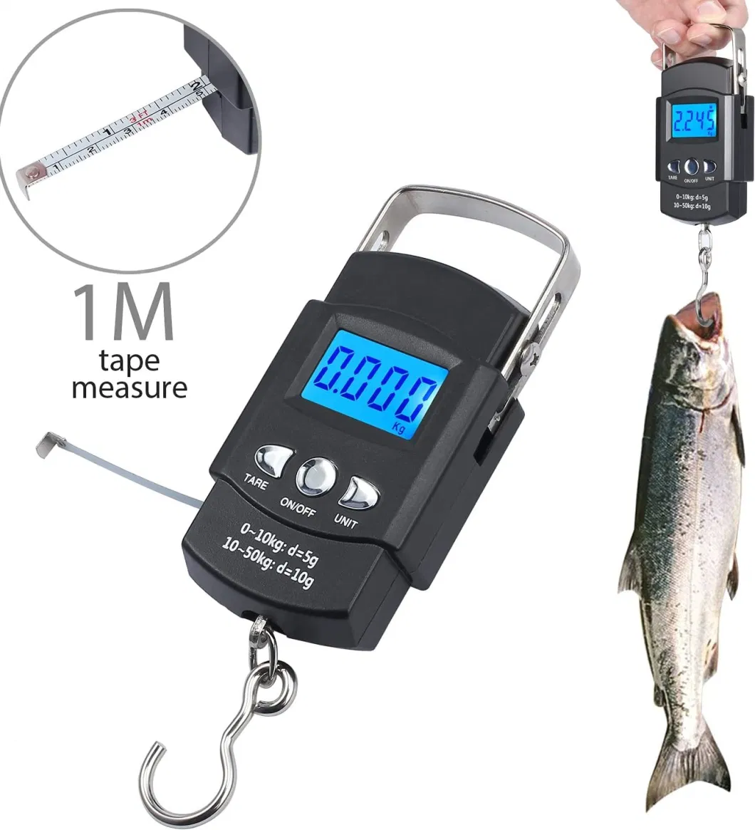 Luggage Scale Digital, Handheld Fish Weight Scale with Hook for Fishing, 110lb/50kg