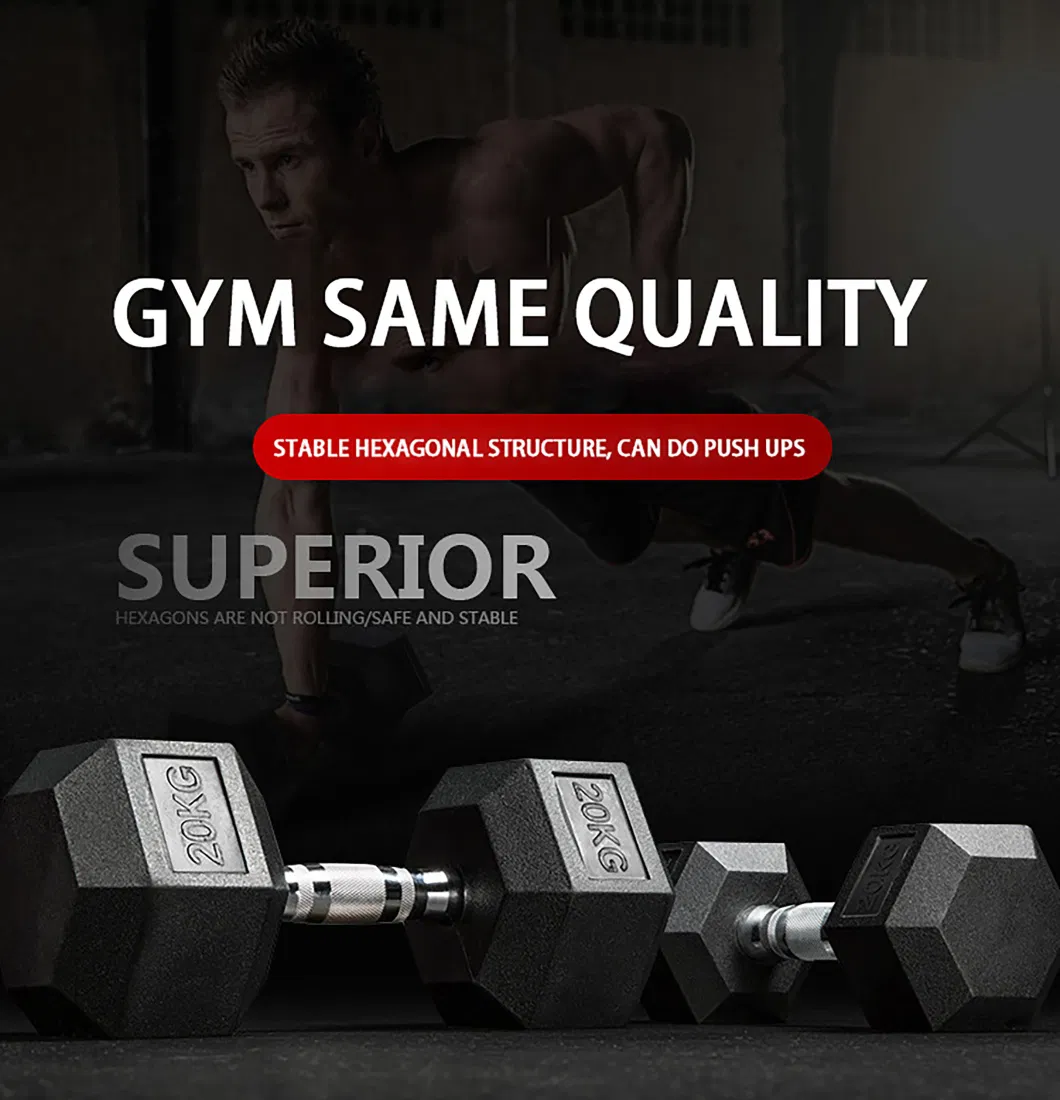 Factory Price China Manufacturer Custom Kg Free Weight Pairs Sets Rubber Hexagon Cast Iron Hex Dumbbells