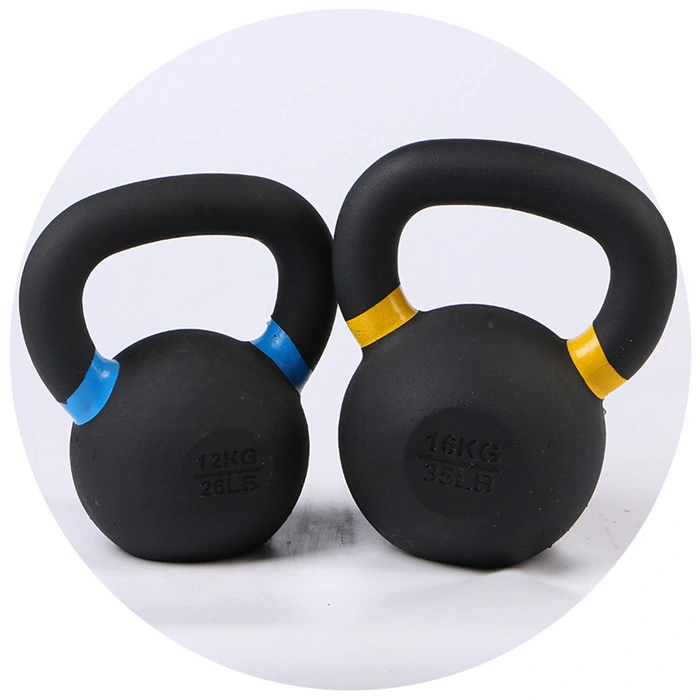 Wholesale Fitness Professional Training Powder Coated Casting Iron 4kg 16kg 20kg 48kg Engraved Kg Lb Gym Weight Yoga Fitness Customize Kettlebell