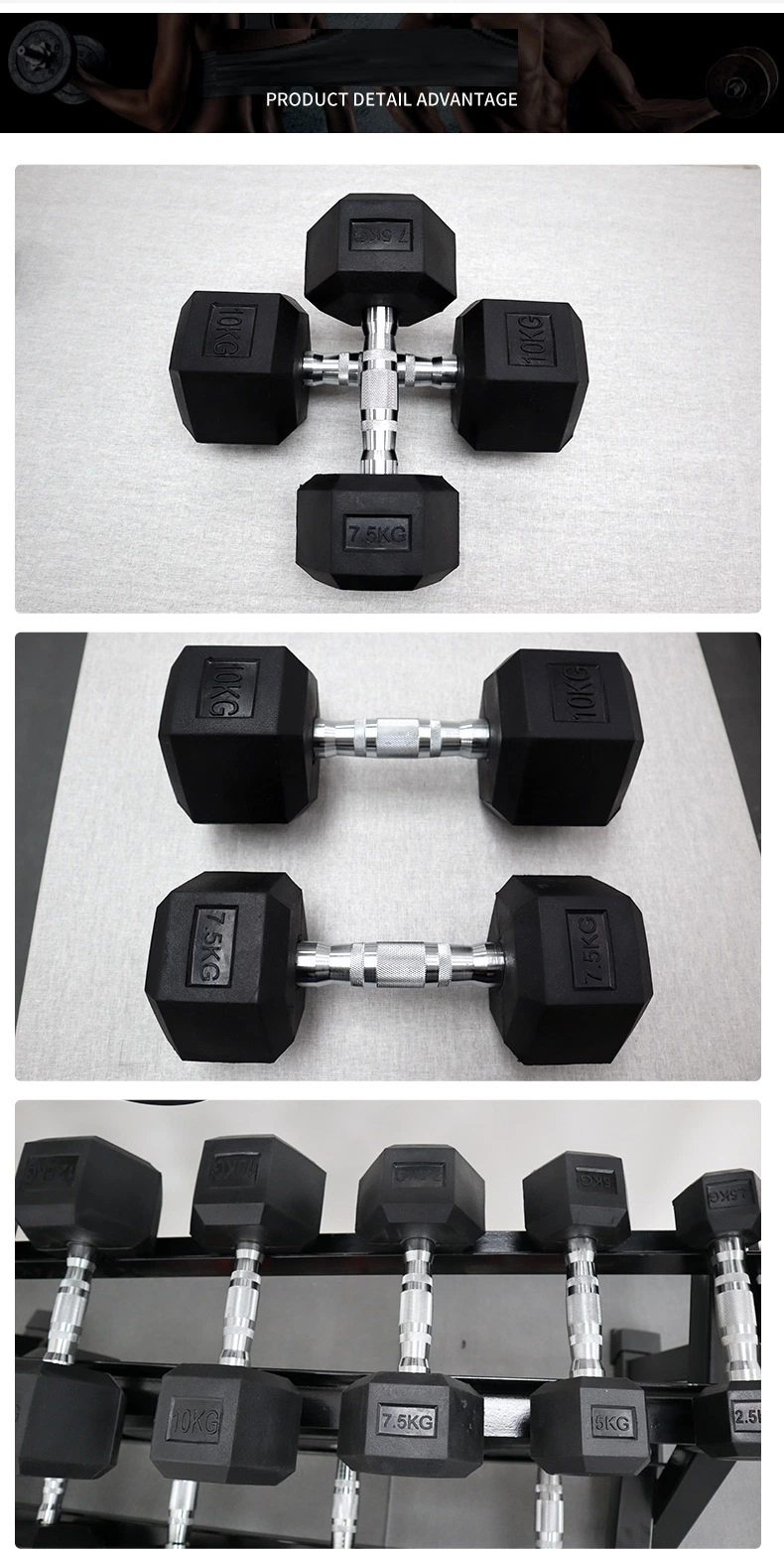 ISO Approved Cast Iron Tz Fitness Free Weights Rubber Coated Dumbbell