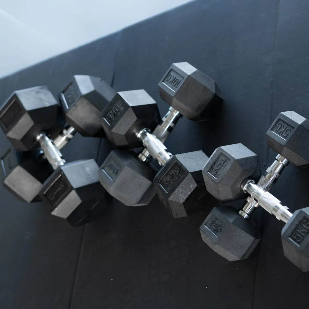 Rubber Coated Hex Dumbbell Set