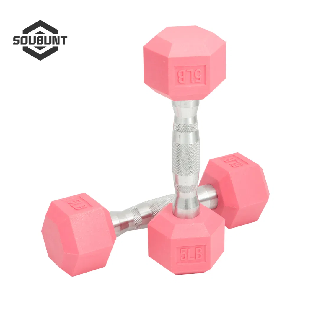 Wholesale Factory Customization of Colored PVC/TPE Odorless Hex Dumbbell