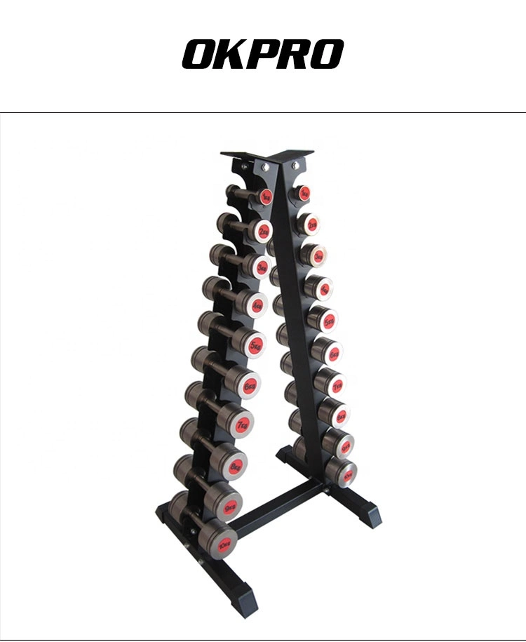 Custom 10 Set Pair Triangle Hex Dumbbell Small Storage Rack Stand