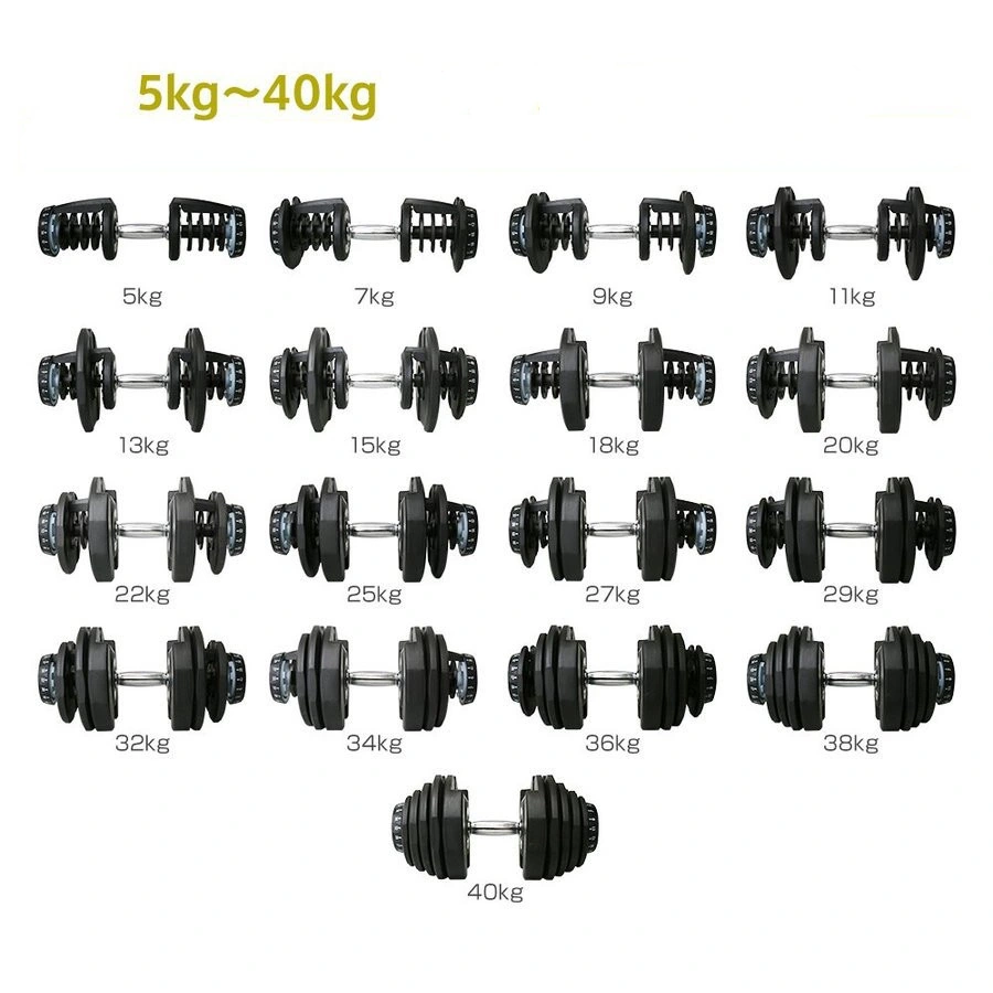 Hot Selling Dumbbell with Shelf /Automatically Adjustable 10 to 90lbs/ 5 to 40 Kg Weight Selection for Body Building