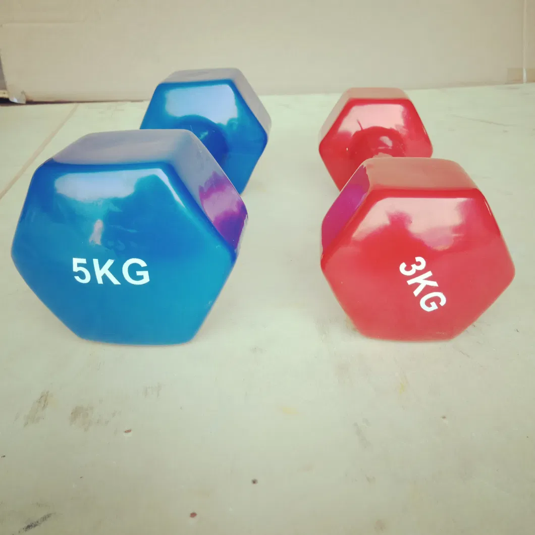 Fitness Hex Dumbbell Woman Used Color Vinyl Dumbbell for Hot Sale