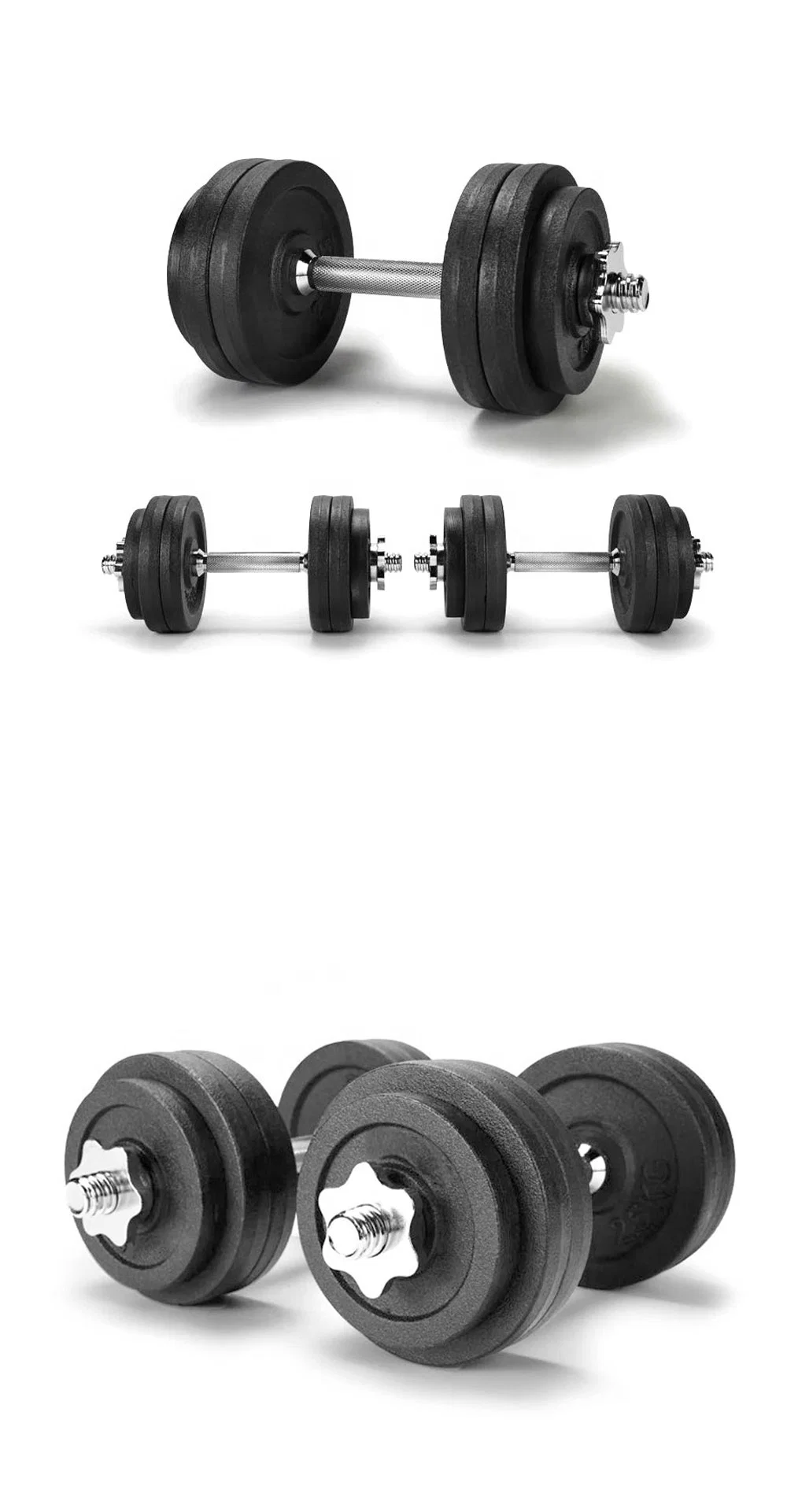 15kg Black Painted Dumbbell Sets for Men, Women, Beginners