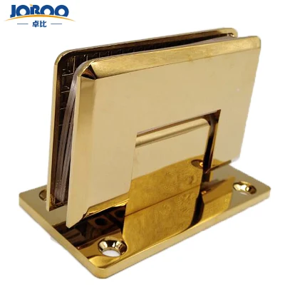 Joboo Zb510 Beveled Customizable Chrome Satin Brass Wall Mount 90 Degree Tempered Glass Door Hinges Connector Bathroom Accessories