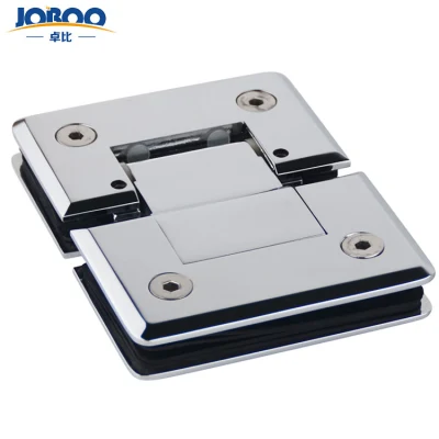  Joboo Zb551 Adjustable Customizable Chrome Satin Brass Glass Mount 180 Degree Tempered Glass Door Connector Hinges Bathroom Accessories