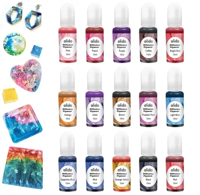  DIY Color Dyeing with Bottle Dye Color Mix Diffusion Alcohol Ink Resin Pigments