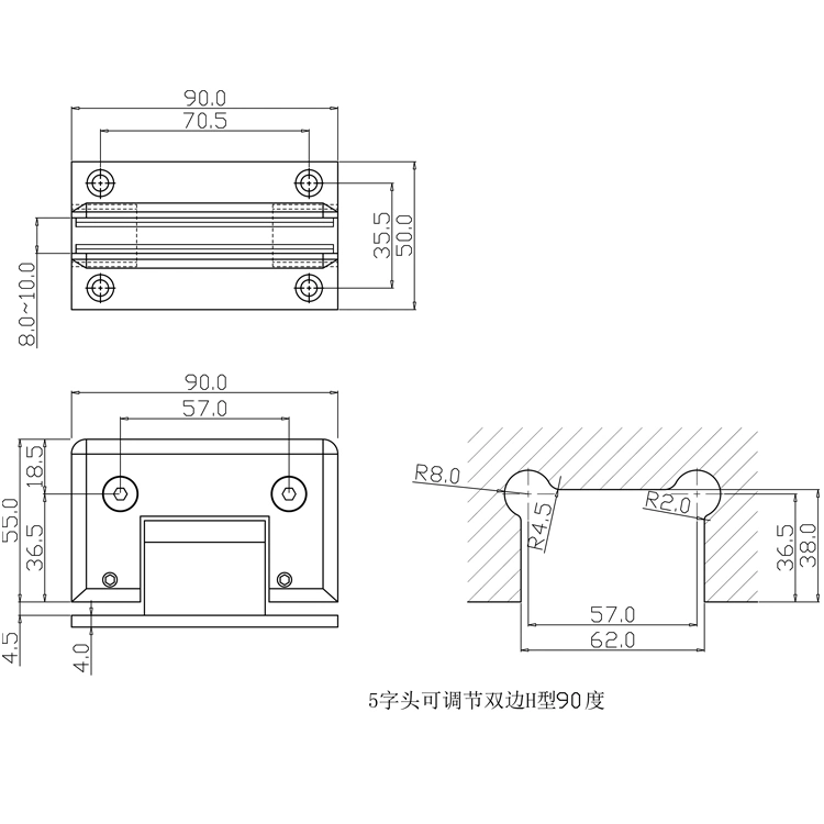 Glass Profile Clips Clamps Hardware