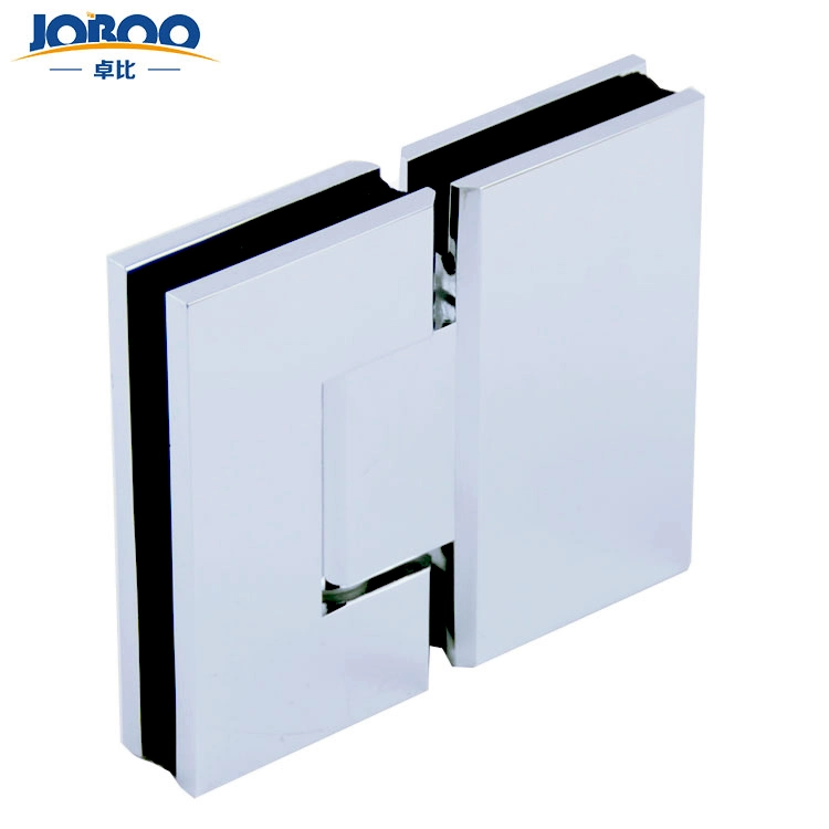 Joboo Zb605 Straight Customizable Chrome Satin Brass Glass Mount 180 Degree Tempered Glass Door Hinges Connector Bathroom Accessories