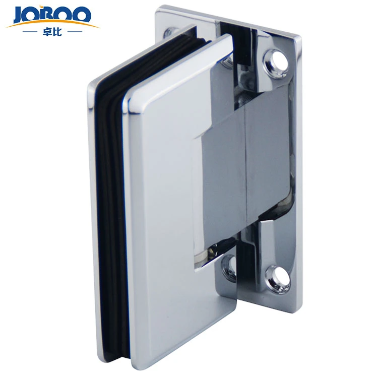 Joboo Zb511 Adjustable Customizable Chrome Satin Brass Wall Mount 90 Degree Tempered Glass Door Connector Hinges Bathroom Accessories