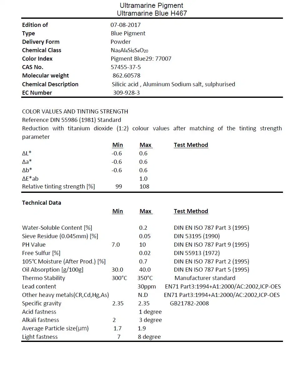 China Factory Ultramarine Blue for Masterbatch Coating Ink