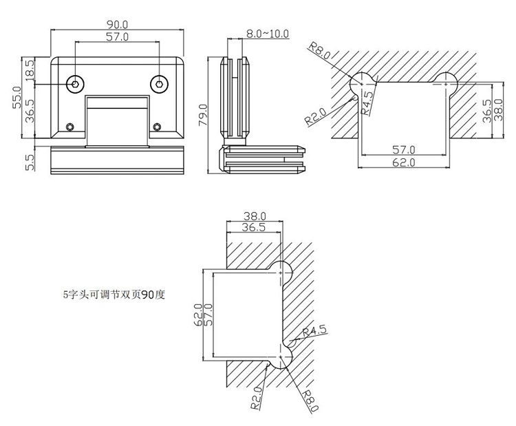 Sliding Shower Door Bar Shower Bathroom Door Hinges Polished Mirror Hinges