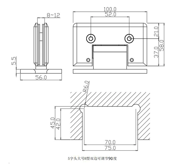 Glass Frameless Clamp Glass Hardware Fittings