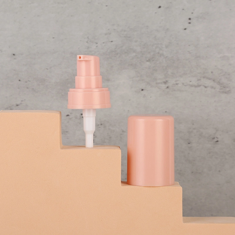 20/400 Pink Dispensing Pump Treatment Pump with Full Cap for Skincare Packaging