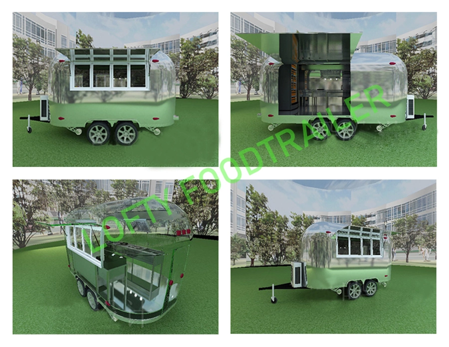 Street Mobile Fast Food Truck Cart Travel Camping Camper Electric Mobile Kitchen Catering Trailer