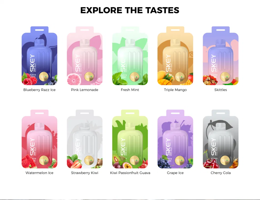 Wholesale I Vape Skey Ismart Dual Mesh Trunk Design Disposable Pod 10000 Puff Electronic Cigarette with Olcd Screen