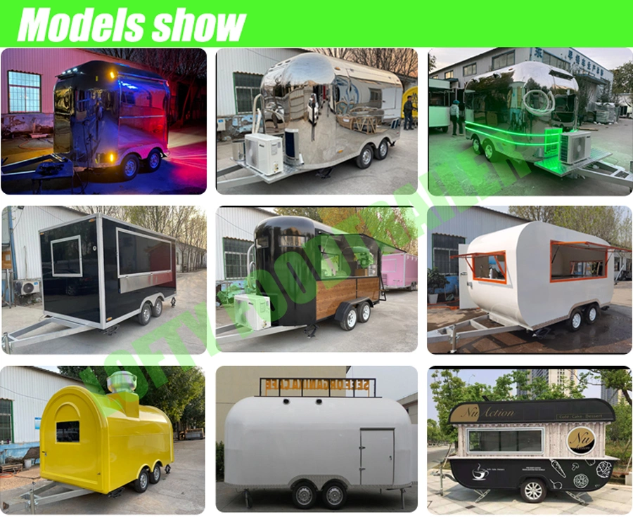 Street Mobile Fast Food Truck Cart Travel Camping Camper Electric Mobile Kitchen Catering Trailer