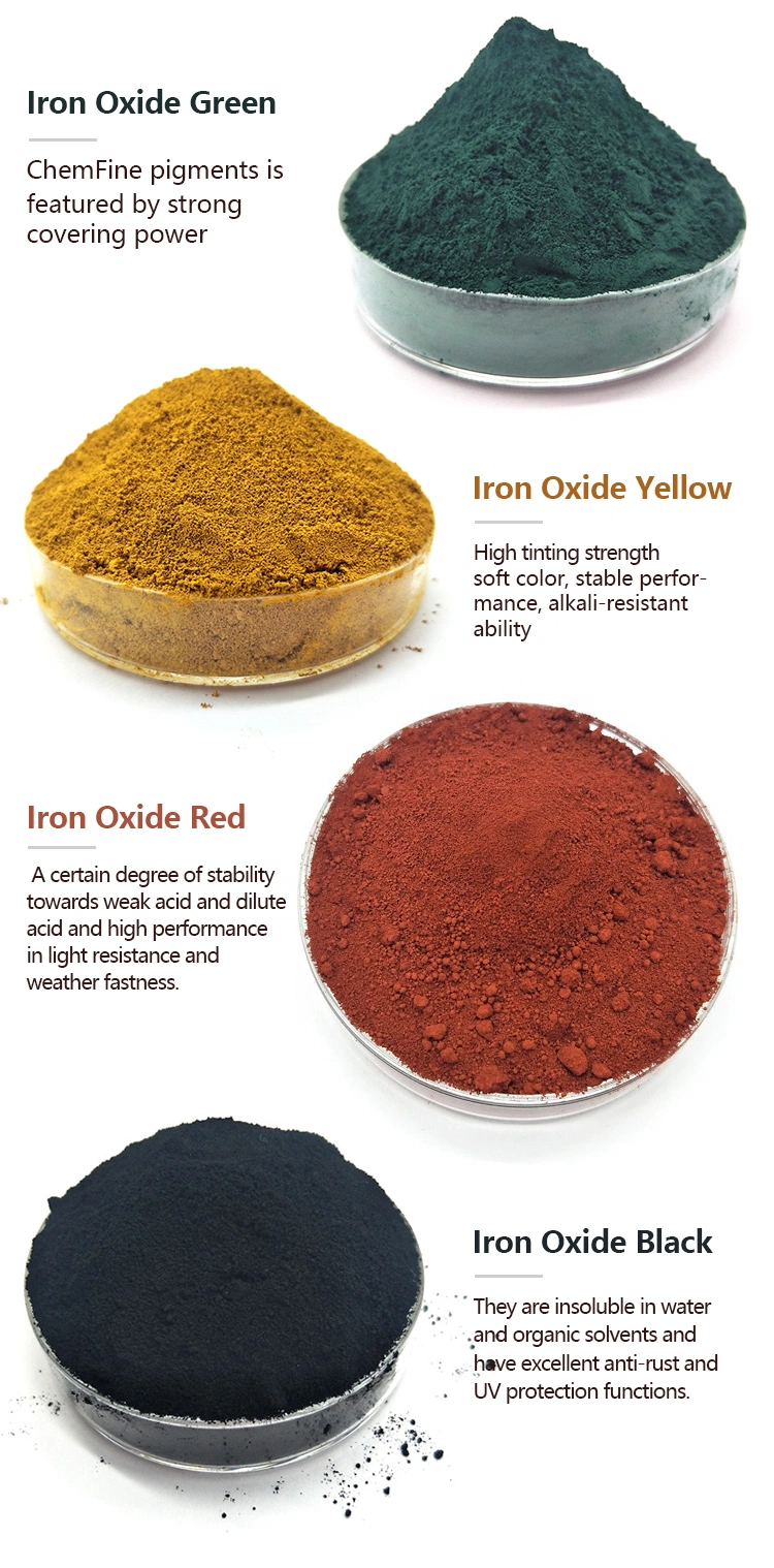 Inorganic Pigment Powder Iron Oxide Red/Black/Yellow for Construction Transparent Dispersions Pigment for Concrete